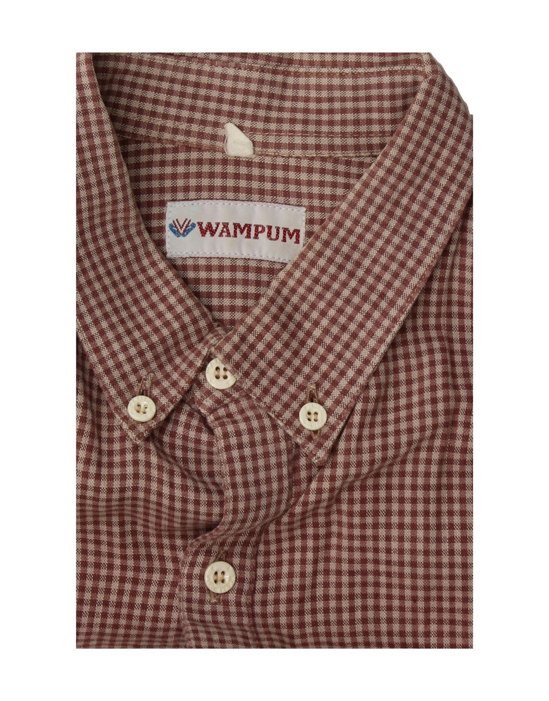 WAMPUM Mens Shirt Medium Brown Gingham Vintage Wampum and Second-Hand Wampum from Messina Hembry 