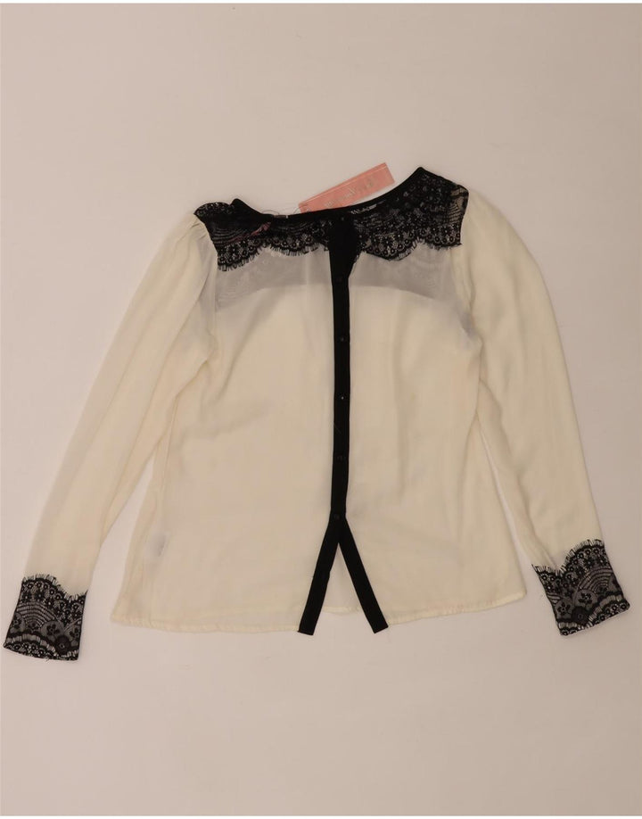 Lipsy γυναικείο πουκάμισο μπλούζα UK 12 Medium White Floral Polyester