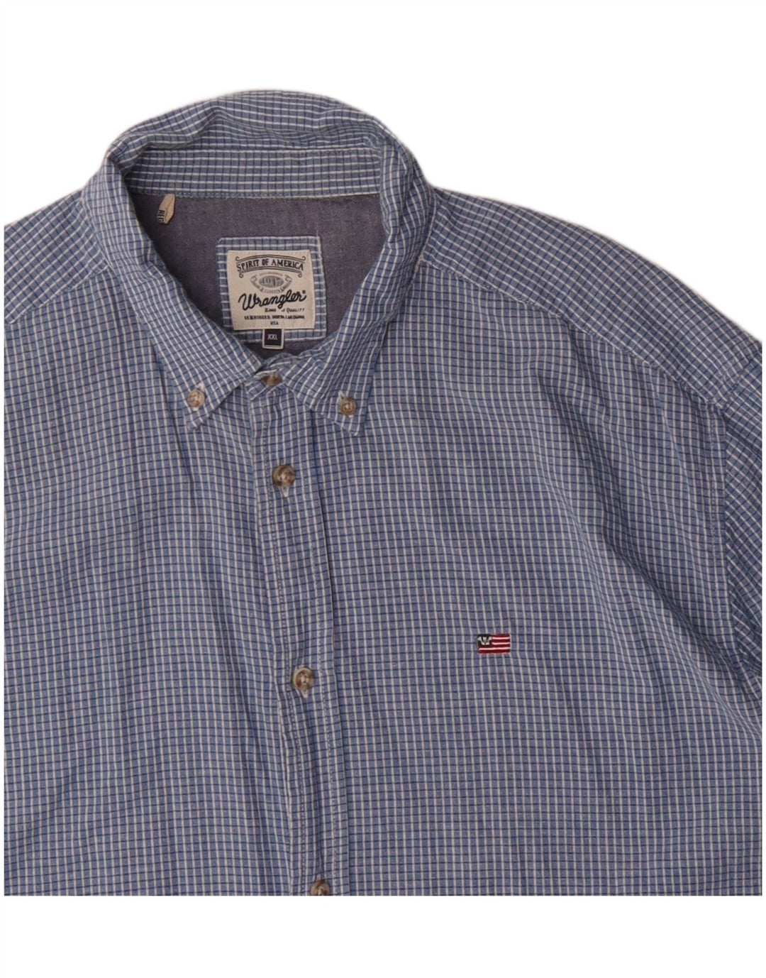 Ανδρικό πουκάμισο Wrangler 2XL Blue Check Cotton
