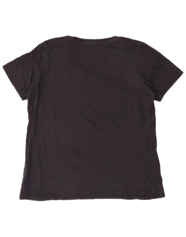 Γυναικείο Αθλητικό T-Shirt Nike τοπ UK 18 XL μαύρο βαμβακερό