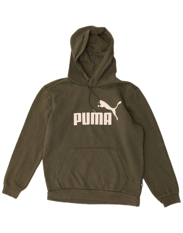 Ανδρικό γραφικό κουκούλα Puma, βαμβακερό μικρό πράσινο
