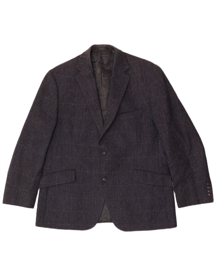 Marks & Spencer Ανδρικό μπουφάν σακάκι UK 44 XL Navy Blue Check Wool