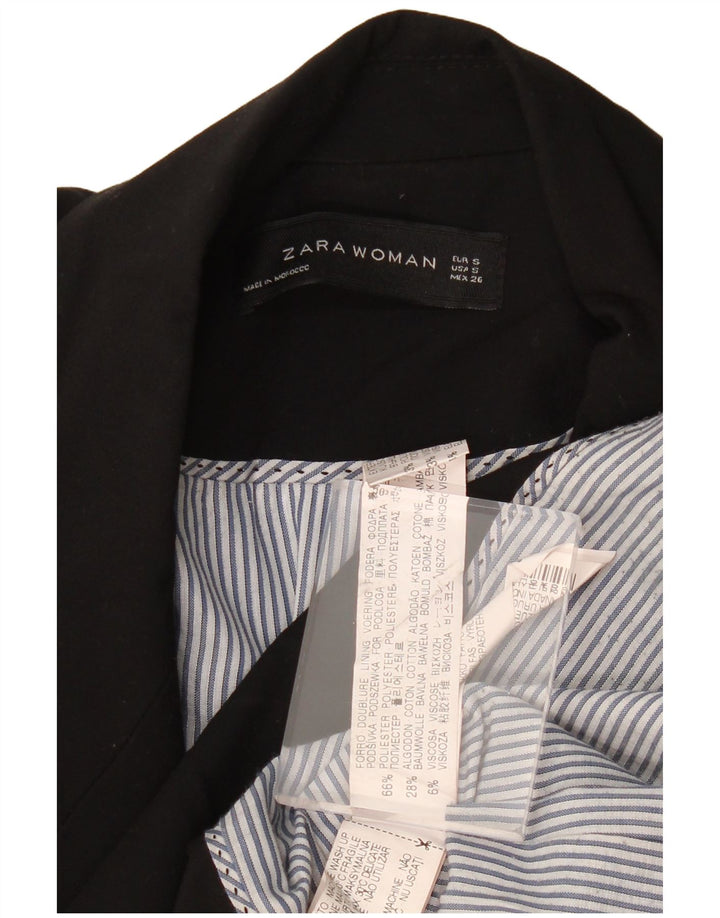 ZARA Γυναικείο Μπουφάν 1 Κουμπί Blazer UK 10 Small Black Polyester