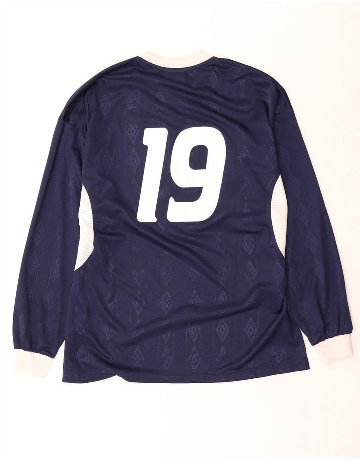 Ανδρικό γραφικό τοπ Umbro Μακρυμάνικο XL Navy Blue γεωμετρικός πολυεστέρας