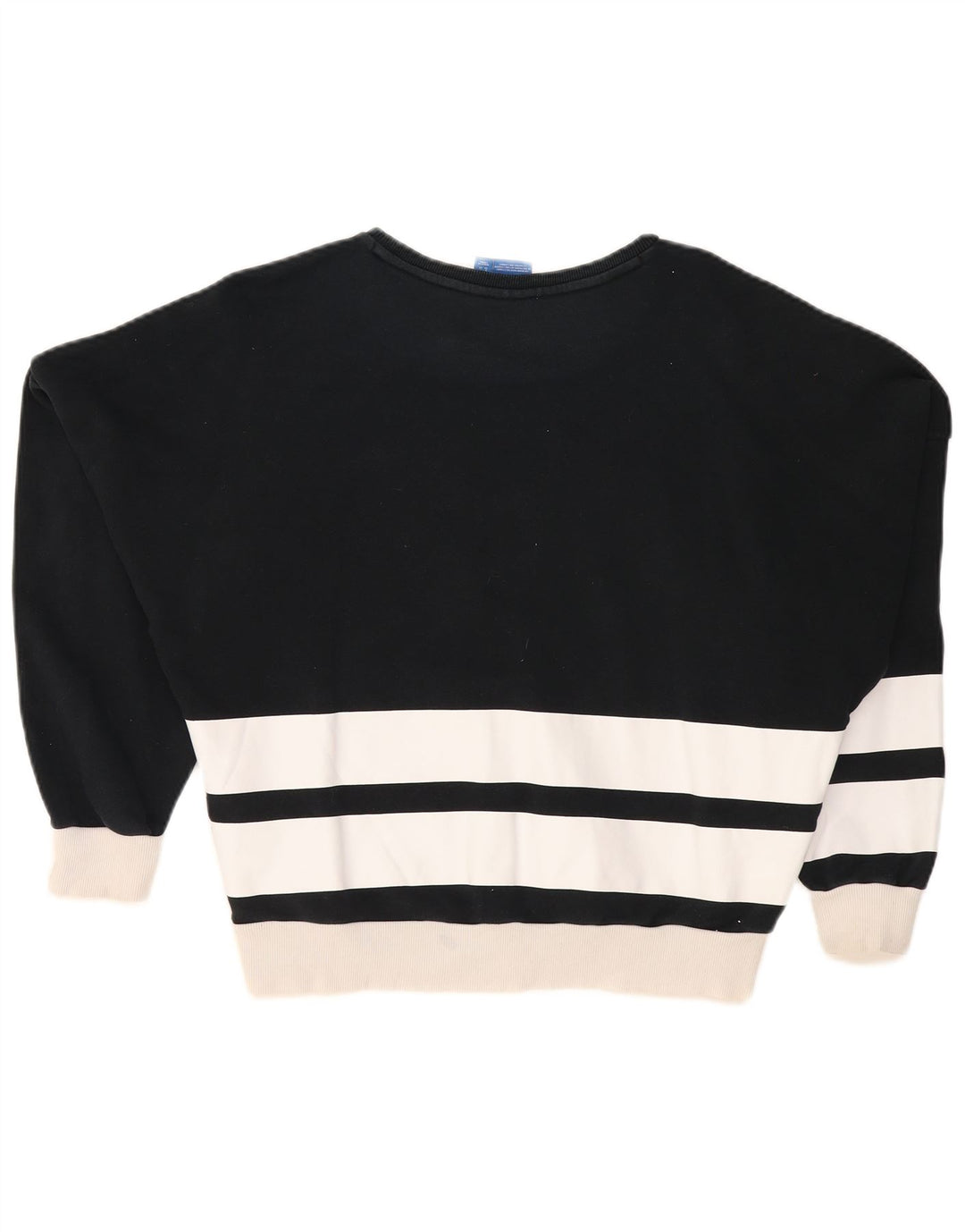 ADIDAS Γυναικεία γραφική μπλούζα μεγάλου μεγέθους Jumper UK 6 XS Μαύρο ριγέ