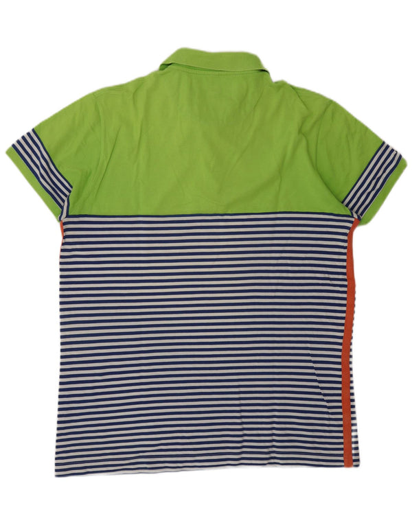 Ανδρικό πουκάμισο πόλο με στενή εφαρμογή Harmont & Blaine XL Πράσινο βαμβακερό ριγέ