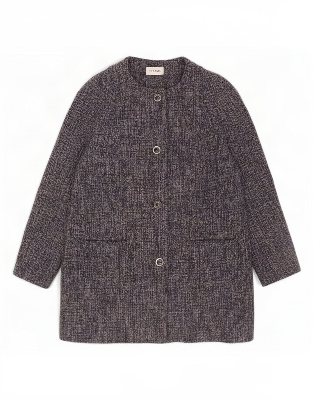 Marks & Spencer Γυναικείο Κλασικό Πανωφόρι UK 18 XL Blue Flecked Polyester