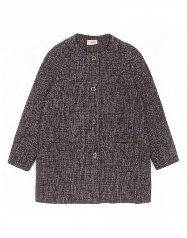 Marks & Spencer Γυναικείο Κλασικό Πανωφόρι UK 18 XL Blue Flecked Polyester