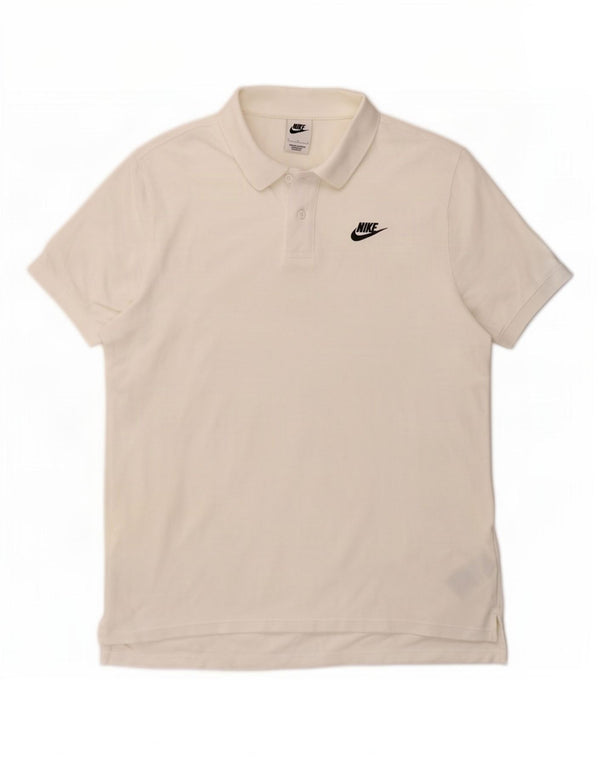 Ανδρικό μπλουζάκι πόλο Nike μεγάλο λευκό βαμβακερό