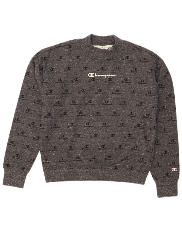 Champion Γυναικεία γραφικά Crop Φούτερ Jumper UK 10 Small Grey Flecked