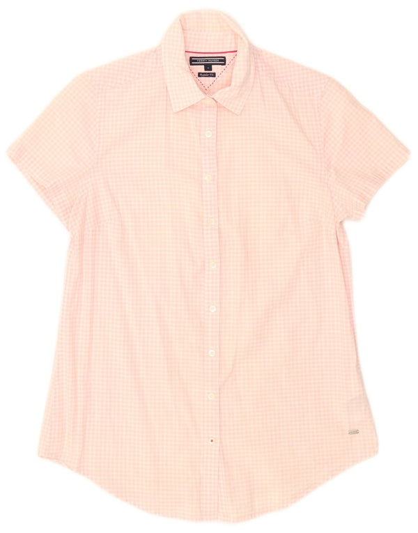 Γυναικείο κοντομάνικο πουκάμισο Tommy Hilfiger US 4 Small Pink Gingham