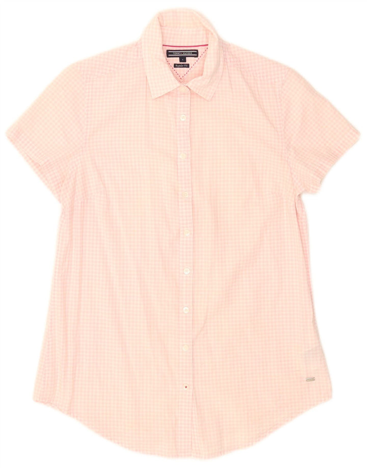 Γυναικείο κοντομάνικο πουκάμισο Tommy Hilfiger US 4 Small Pink Gingham