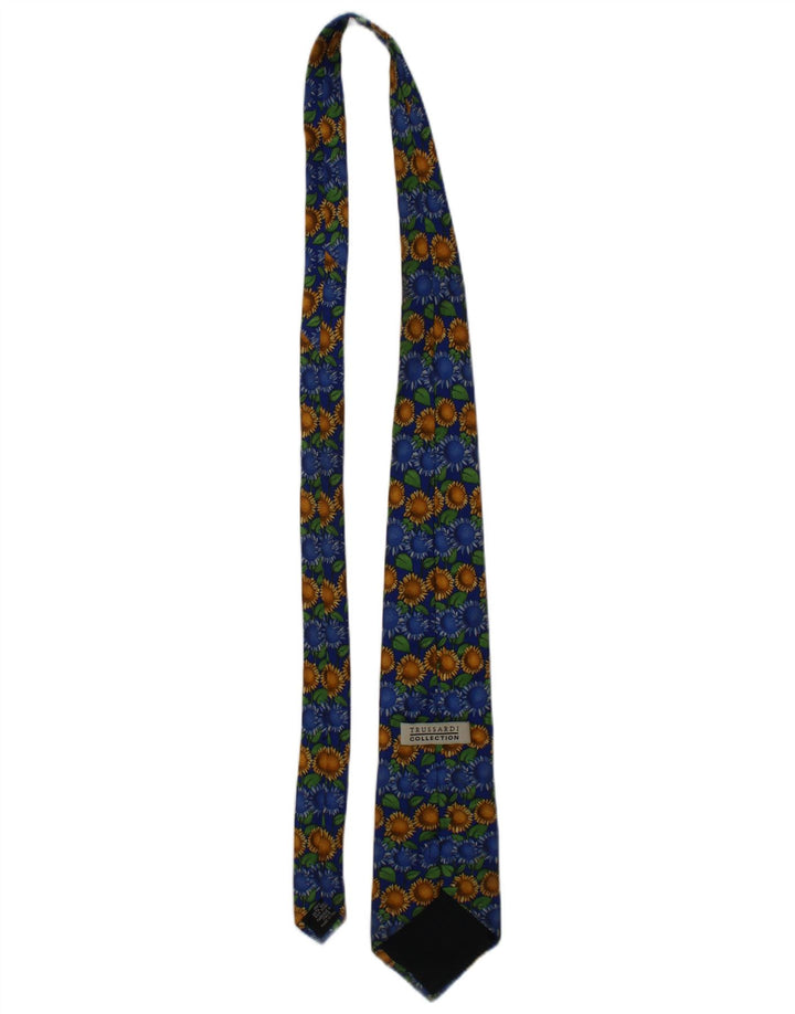 Ανδρική γραφική γραβάτα Trussardi One Size Blue Floral Silk