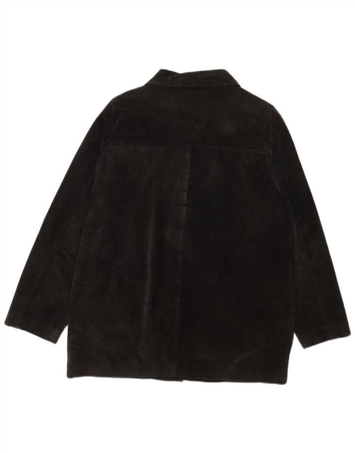 Vintage Γυναικείο Suede Jacket UK 18 XL μαύρο δέρμα