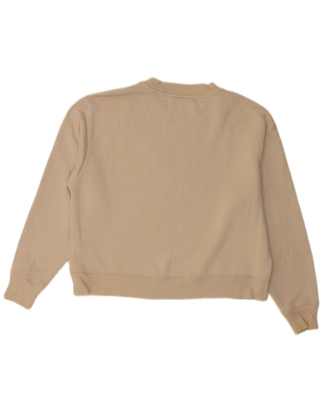 Calvin Klein Jeans Γυναικείο Crop Γραφικό Φούτερ Jumper UK 14 Medium Beige