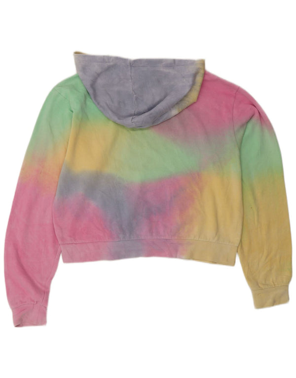 Vans Womens Crop Oversized Hoodie Jumper UK 10 Small πολύχρωμη βαφή γραβάτας