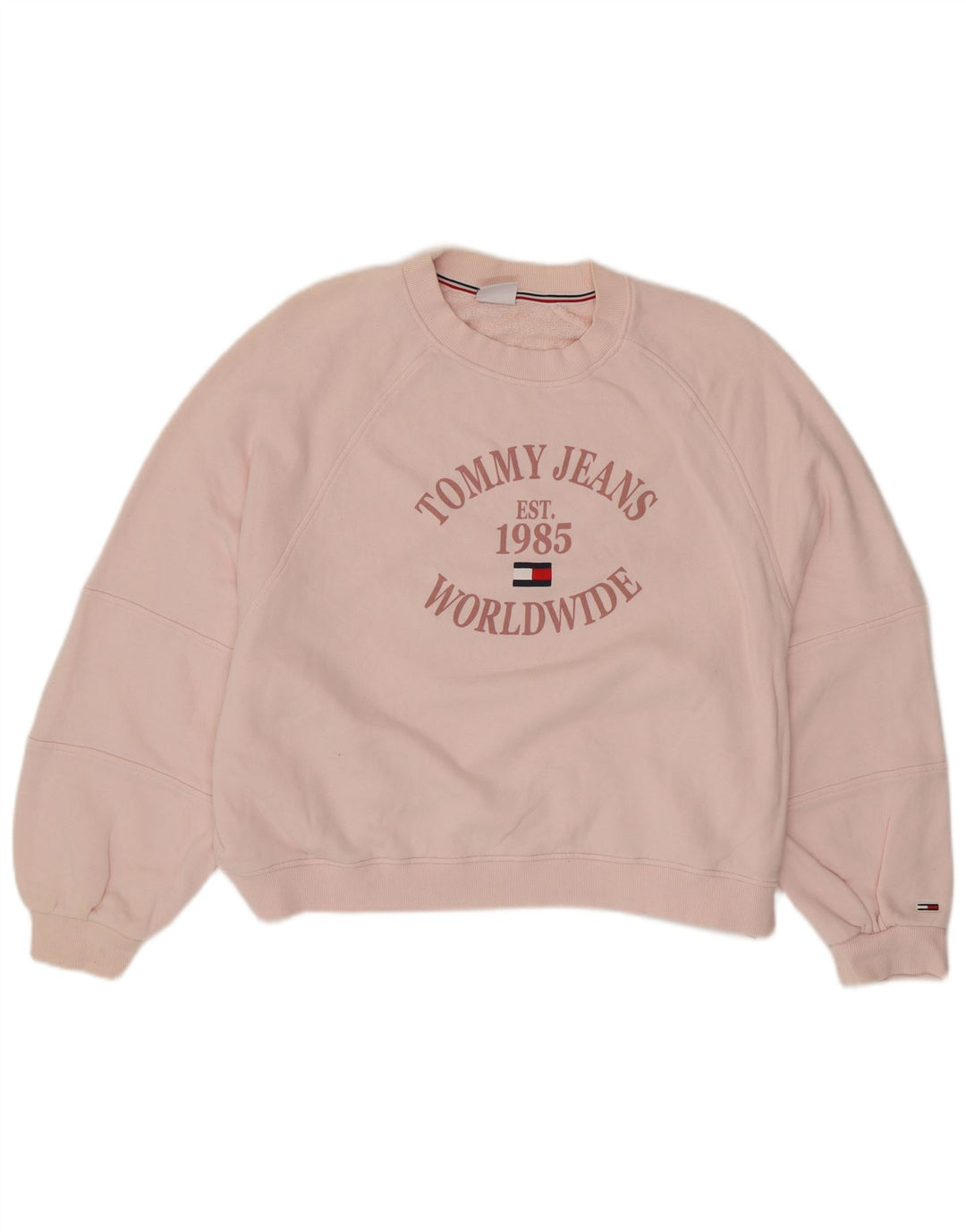 TOMMY HILFIGER Γυναικείο γραφικό φούτερ μεγάλου μεγέθους Jumper UK 20 2XL Ροζ