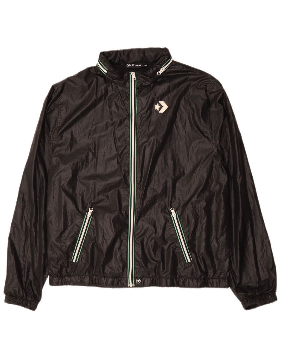Ανδρικό μπουφάν Converse Windbreaker UK 42 XL Μαύρο Πολυεστέρας