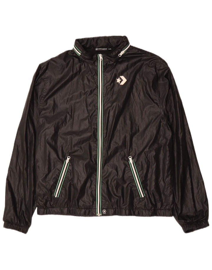 Ανδρικό μπουφάν Converse Windbreaker UK 42 XL Μαύρο Πολυεστέρας