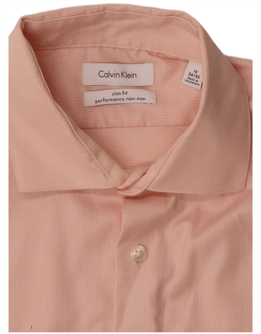 CALVIN KLEIN Ανδρικό πουκάμισο Slim Fit Μέγεθος 15 Μεσαίο Ροζ Βαμβακερό