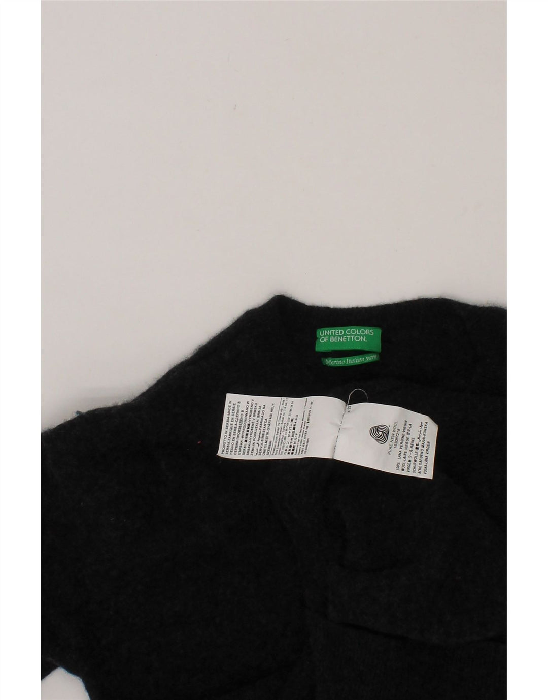 BENETTON Boys Crew Neck Jumper Sweater 6-7 Years Small  Grey Virgin Wool Vintage Benetton and Second-Hand Benetton from Messina Hembry 
