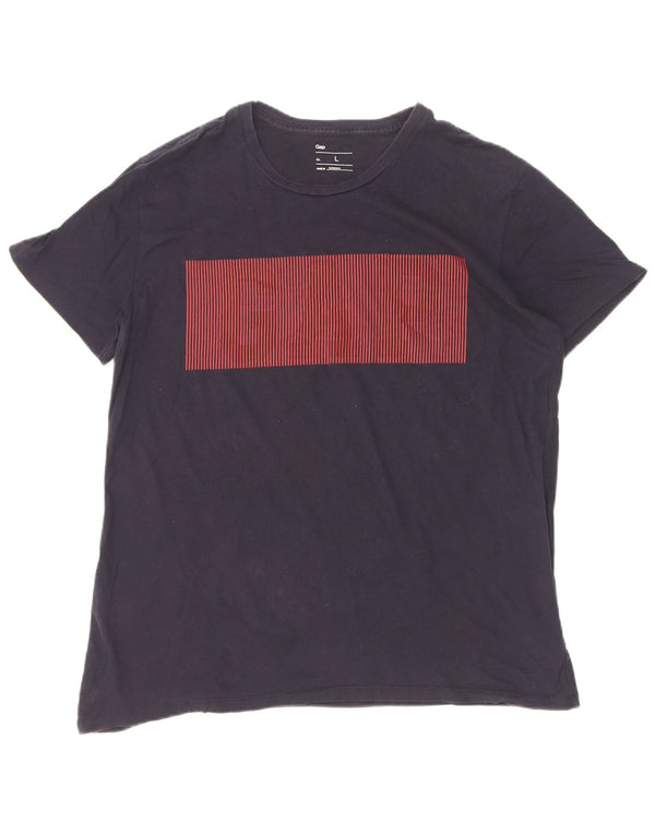 Ανδρικό γραφικό T-Shirt Gap Top Large Navy Blue από βαμβάκι