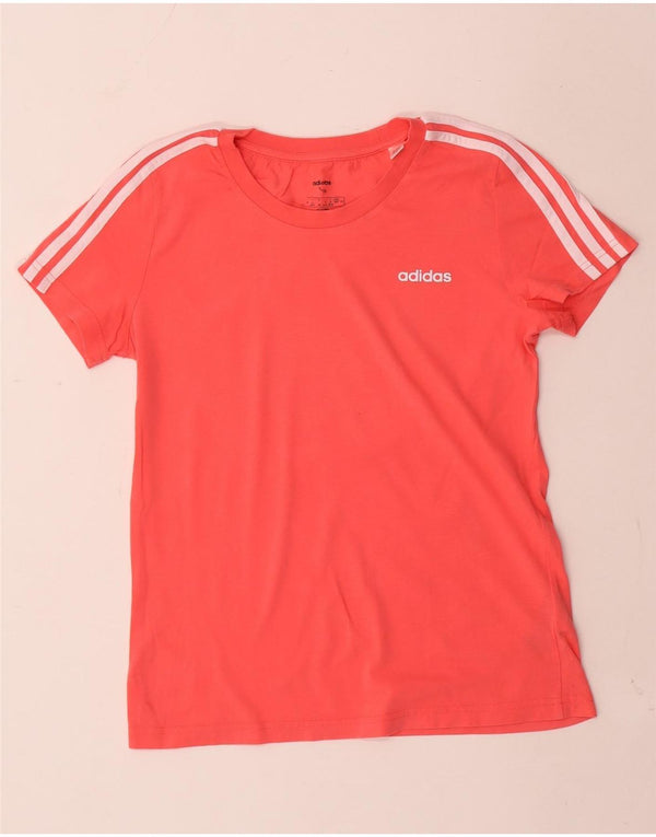 Adidas Γυναικείο T-Shirt Top UK 12/14 μεσαίο κόκκινο βαμβακερό