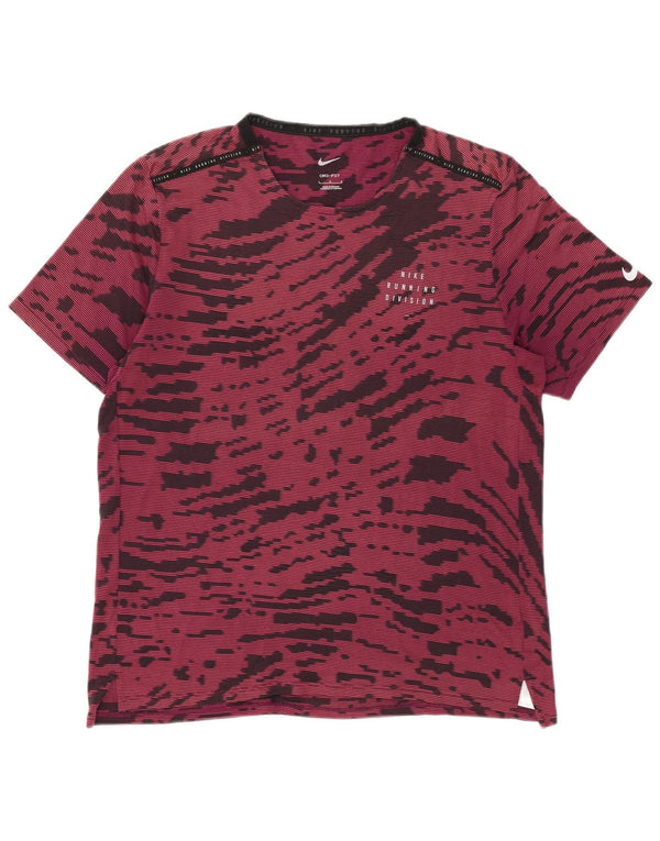 Ανδρικό T-shirt Nike Dri Fit Top Large Burgundy Tie Dye Polyester