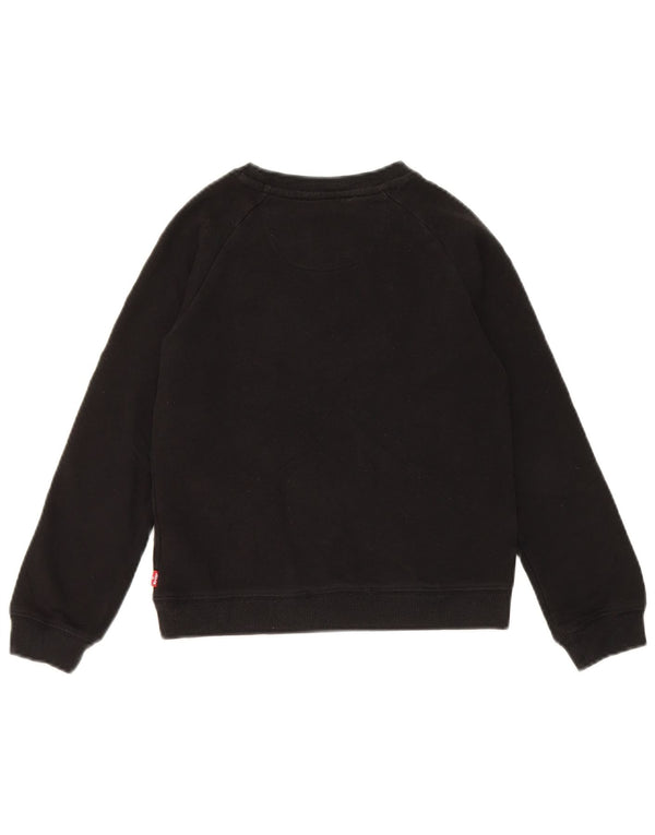 Levi's Girls Graphic Sweatshirt Jumper 7-8 Years Black Animal Print Cotton