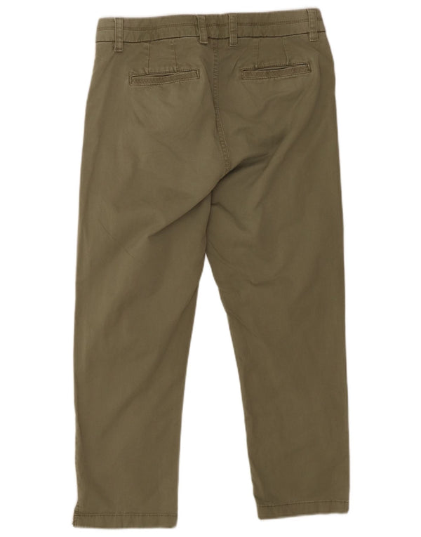 Fat Face Γυναικείο λεπτό παντελόνι Capri UK 12 Medium W30 L23 πράσινο βαμβακερό