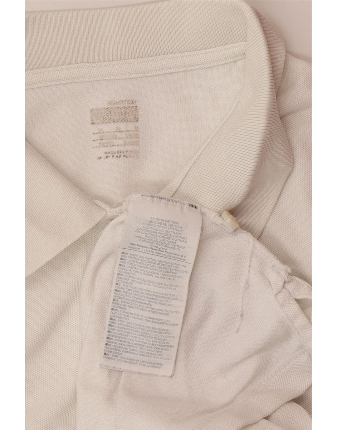 Ανδρικό πουκάμισο πόλο NIKE, μεσαίο λευκό βαμβακερό