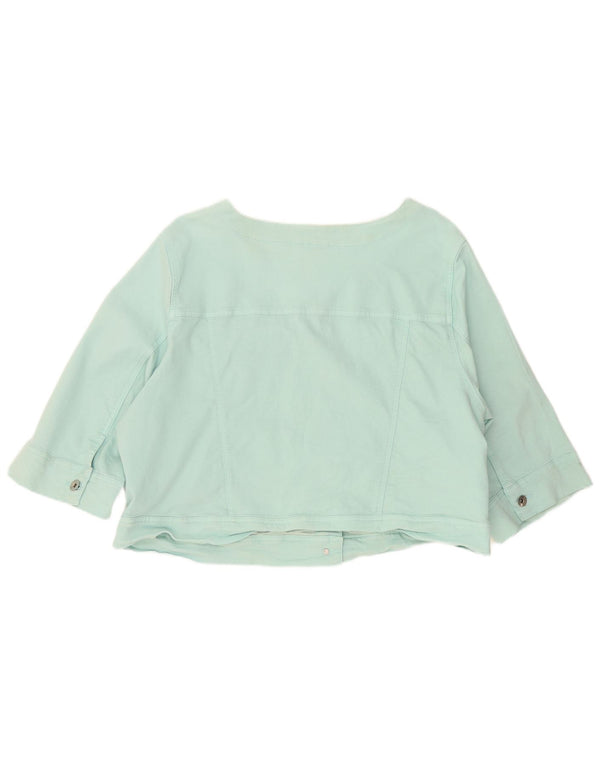 Marks & Spencer Γυναικείο Τζιν μπουφάν 3/4 με μανίκια UK 22 3XL Τυρκουάζ