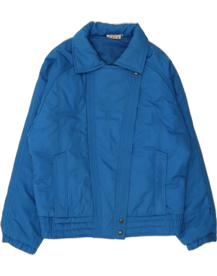 VINTAGE Womens Windbreaker Jacket EU 40 Medium Blue Polyester Vintage Vintage and Second-Hand Vintage from Messina Hembry 