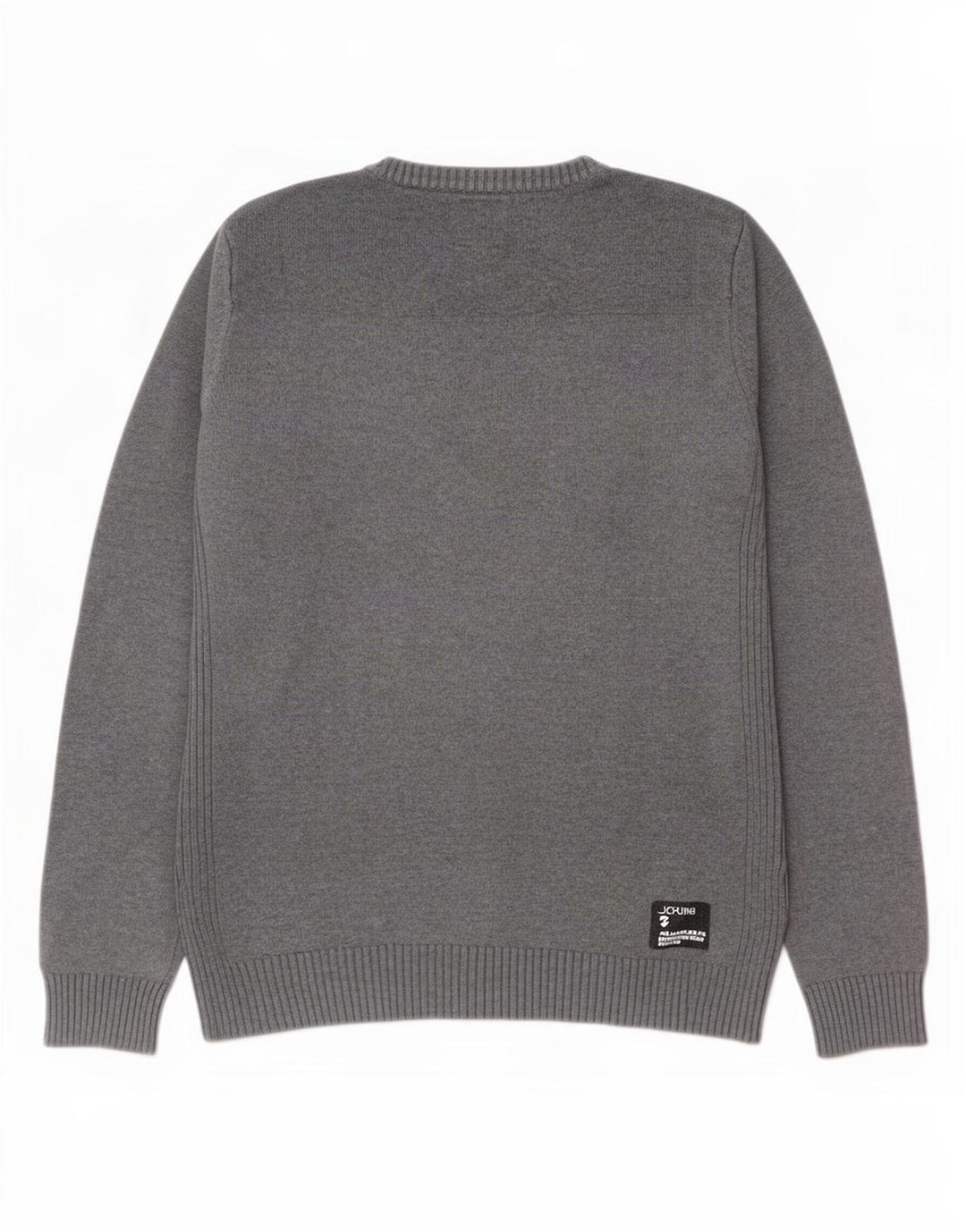 Ανδρικό πουλόβερ Jack & Jones με V λαιμόκοψη, μεσαίο βαμβακερό γκρι