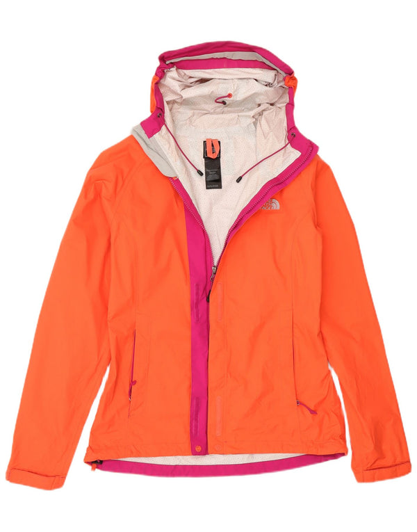 Το North Face γυναικείο μπουφάν βροχής με κουκούλα UK 6 XS Orange Colourblock