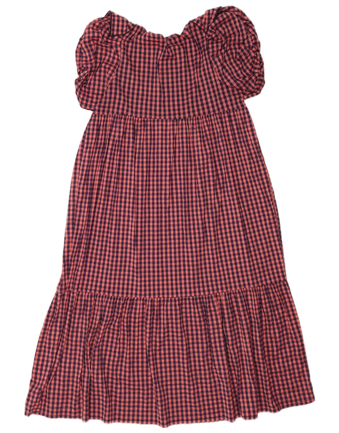 Zara Γυναικείο φόρεμα Empire Ruffle UK 10 Small Pink Gingham Polyester