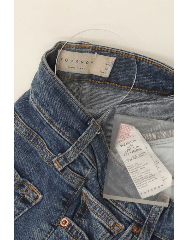 Topshop Γυναικείο Τζιν Jamie Flared W24 L28 Μπλε βαμβακερό