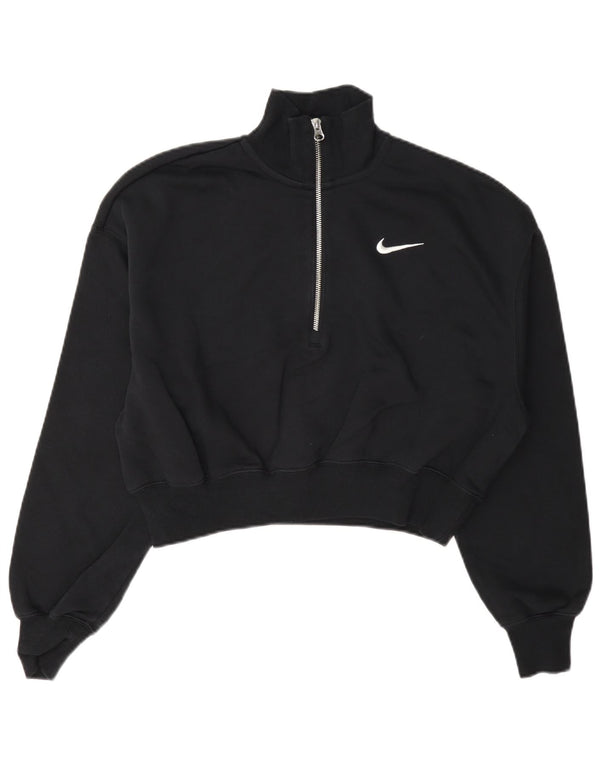 Γυναικείο φούτερ Nike με φερμουάρ με λαιμόκοψη Jumper UK 10 Small Black