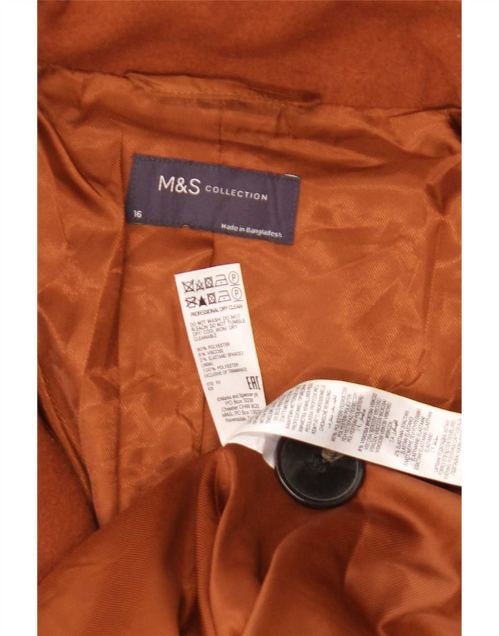 Marks & Spencer Γυναικείο Παλτό UK 16 Large Brown Polyester