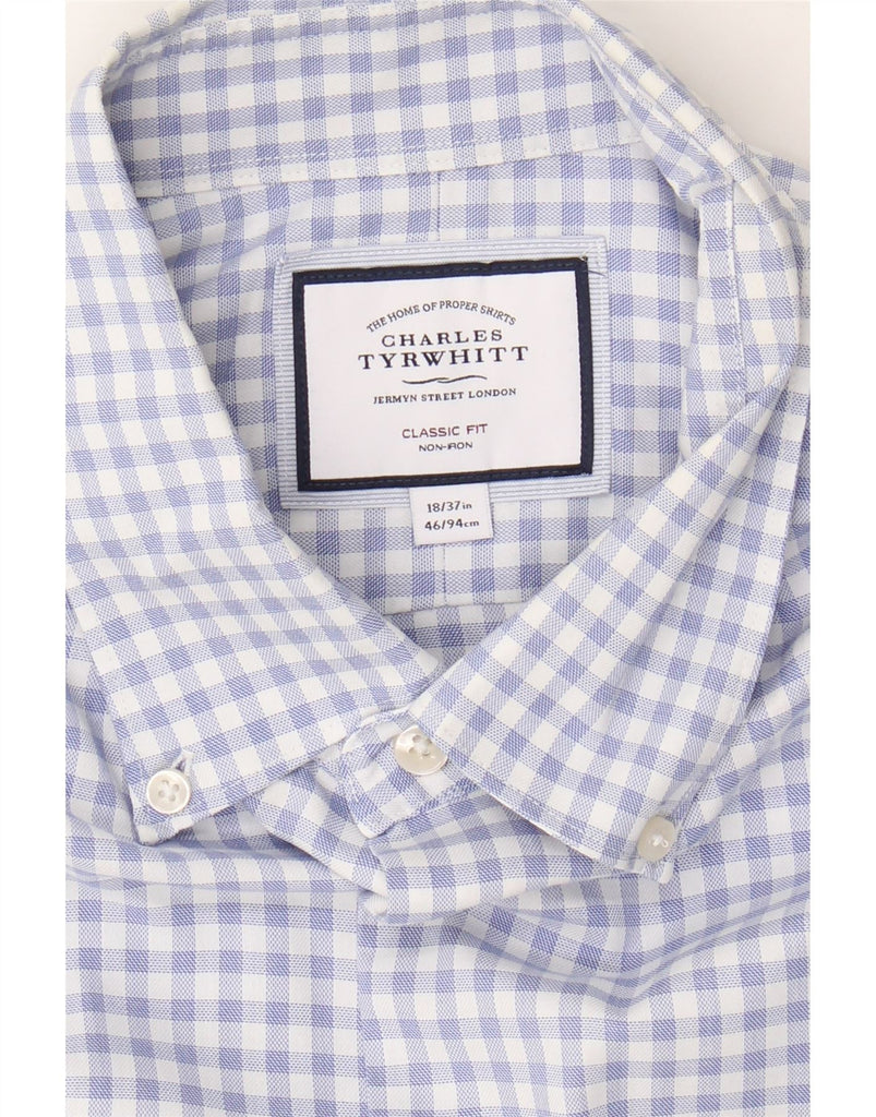 CHARLES TYRWHITT Mens Classic Fit Shirt Size 18/46 2XL Blue Gingham Cotton Vintage Charles Tyrwhitt and Second-Hand Charles Tyrwhitt from Messina Hembry 