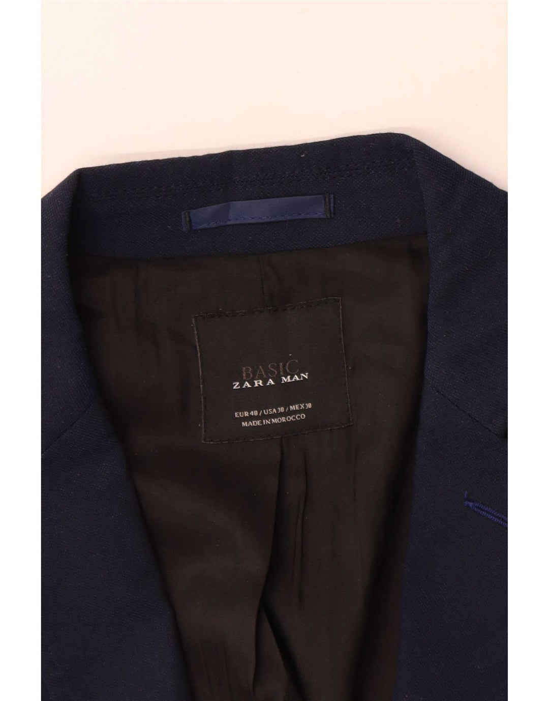 Zara Ανδρικό σακάκι μπλέιζερ με 2 κουμπιά EU 48 Medium Navy Blue Polyester