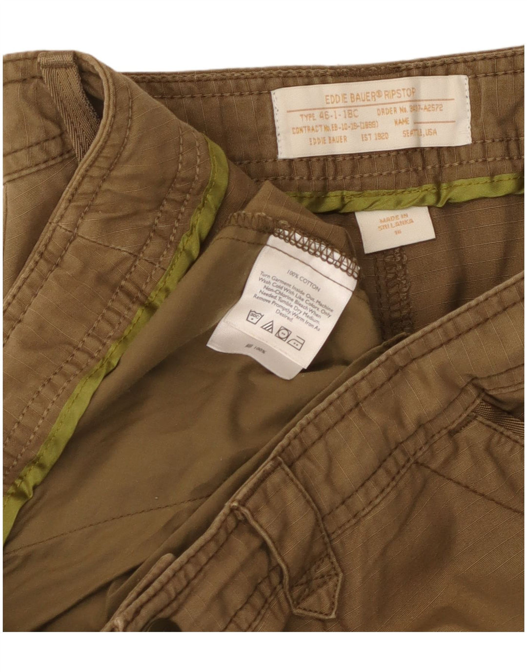 Eddie Bauer Γυναικείο σορτς Cargo US 16 2XL W40 Χακί βαμβακερό