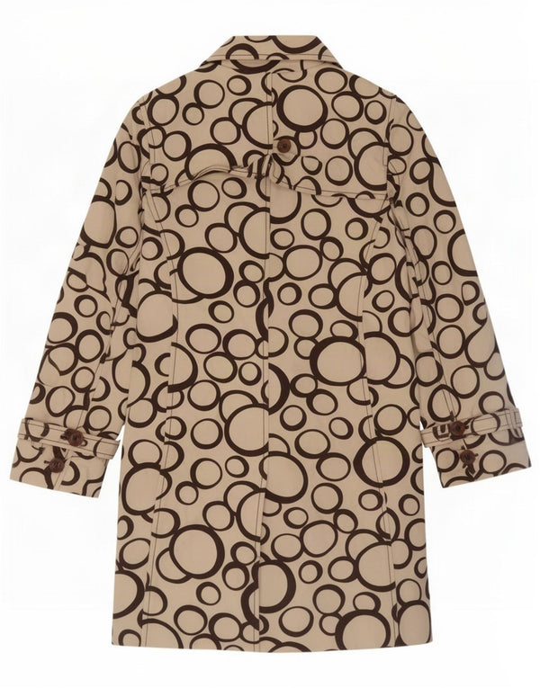 Coast Womens Trench Coat UK 12 Medium Beige Geometric Cotton