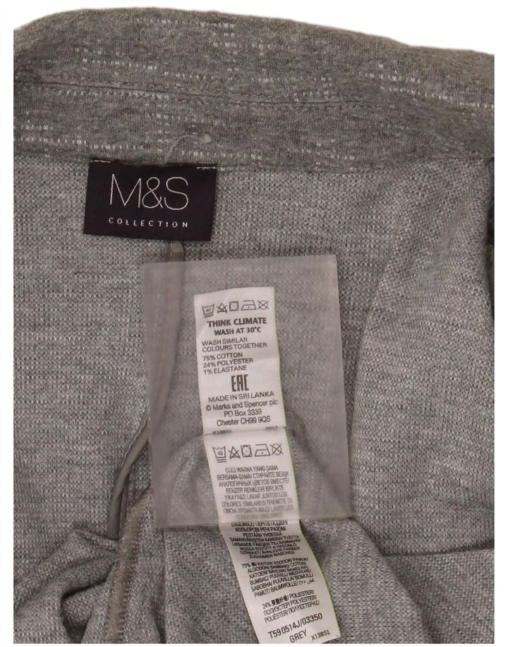 Marks & Spencer Γυναικείο μπουφάν 3/4 μανίκι ανοιχτό μπλέιζερ UK 20 2XL γκρι βαμβακερό