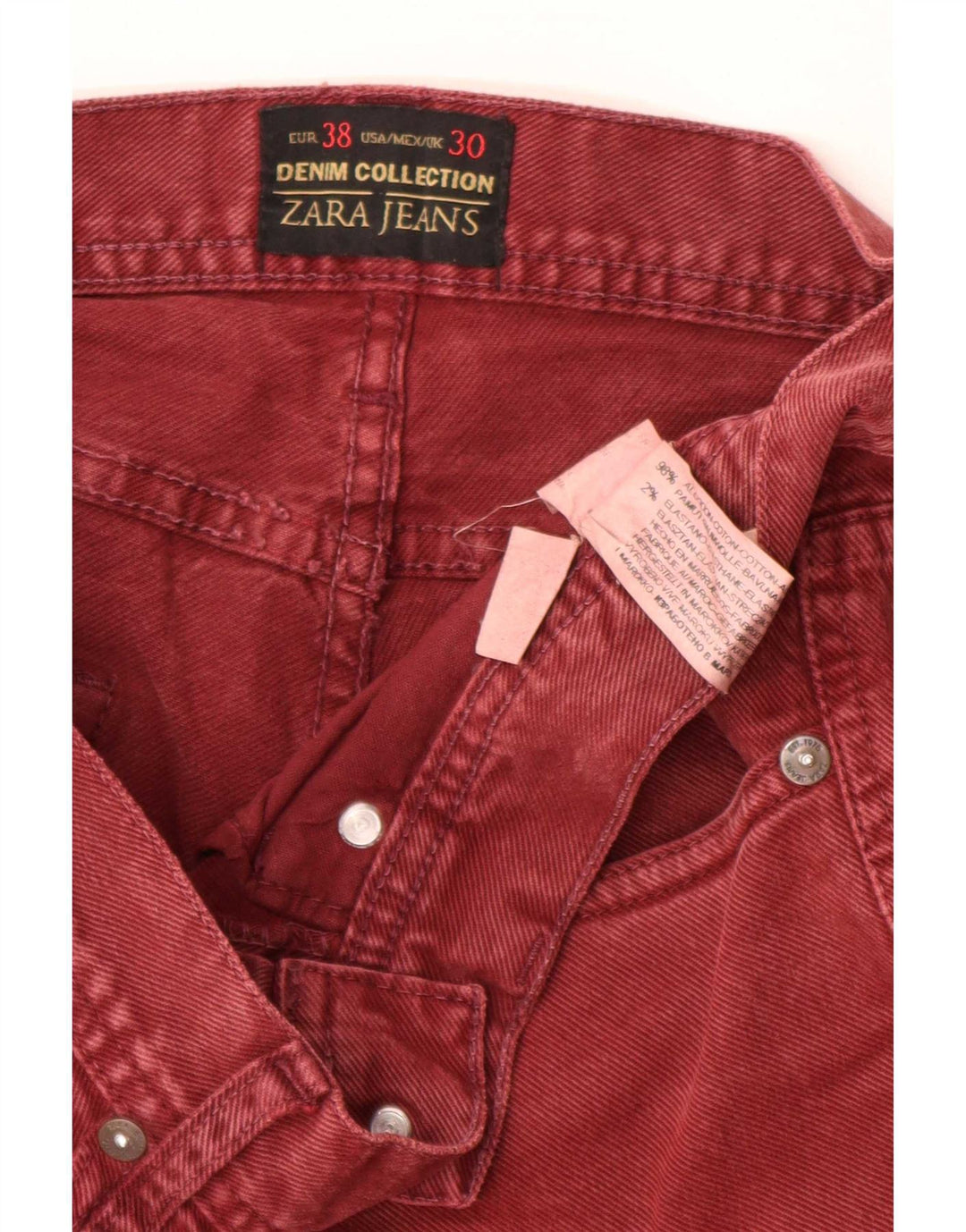 Zara Ανδρικό Slim Jeans EU 38 Small W30 L30 Red Cotton