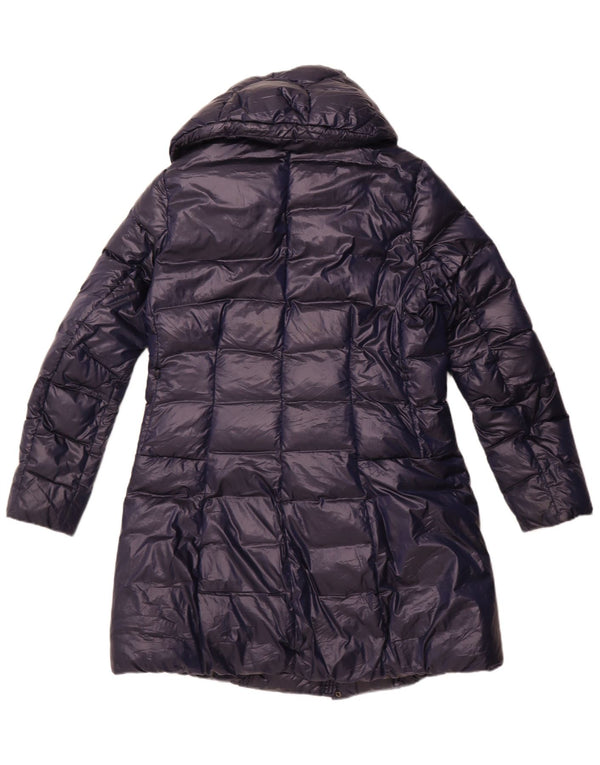 Blauer Γυναικείο παλτό με κουκούλα UK 18 XL Navy Blue Polyester