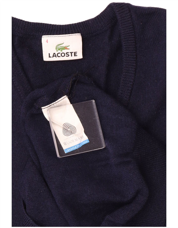 Ανδρικό πουλόβερ Lacoste με V λαιμόκοψη, Μέγεθος 4 Μαλλί μεσαίου μπλε ναυτικού