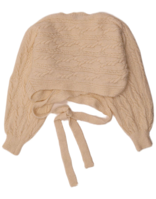 Zara Γυναικείο πουλόβερ ζακέτα Crop Wrap UK 14 Ακρυλικό μεσαίο μπεζ