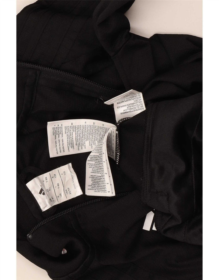 Adidas Boys Tracksuit Top Jacket 7-8 Years Black Polyester