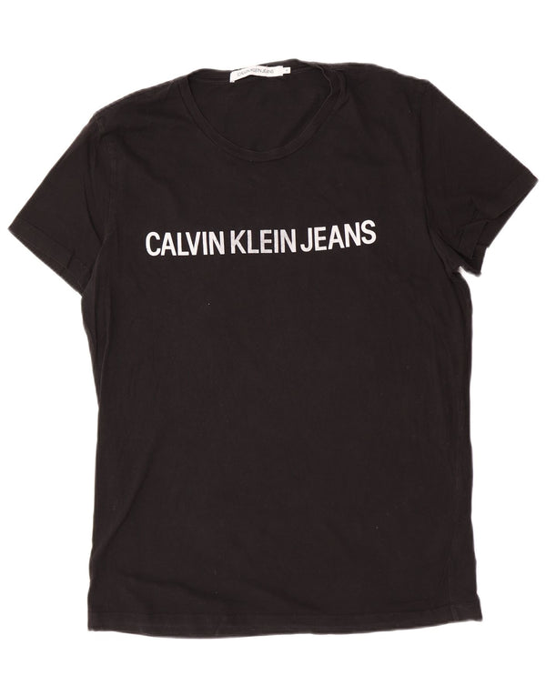Calvin Klein Jeans Ανδρικό γραφικό T-Shirt Top XL Μαύρο βαμβακερό